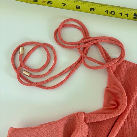 Significant Other Hallie Maxi Dress Size 10 Cut Out Waist Draped Skirt Coral - Picture 11 of 11